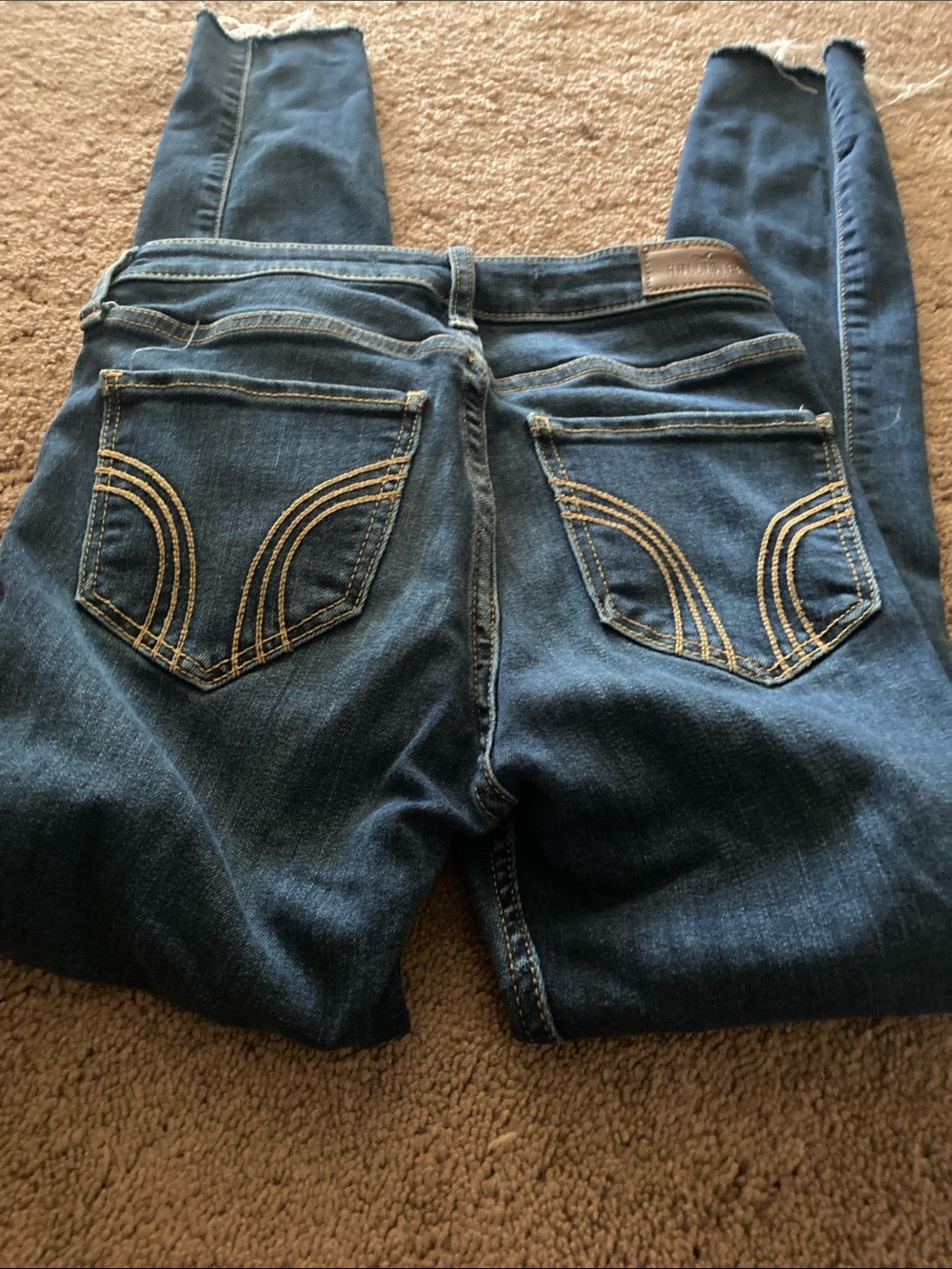 Hollister Dark Blue Ripped Skinny Jeans